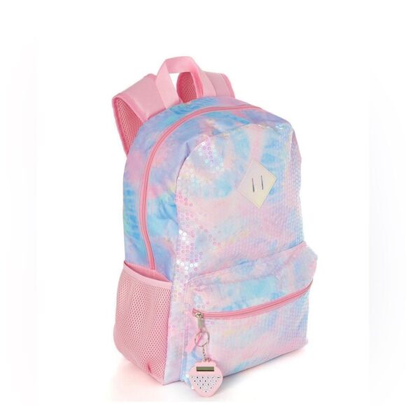 Little and Big Girls Sequined Tie Dye Backpack, 6 Piece Set - Picture 4 of 8